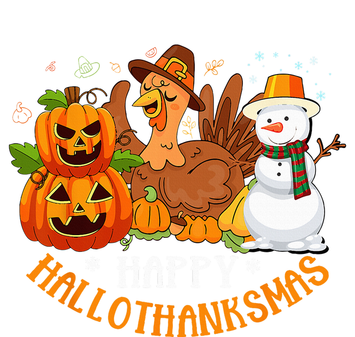 Happy Hallothanksmas Halloween Thanksgiving Christmas Day T-Shirt