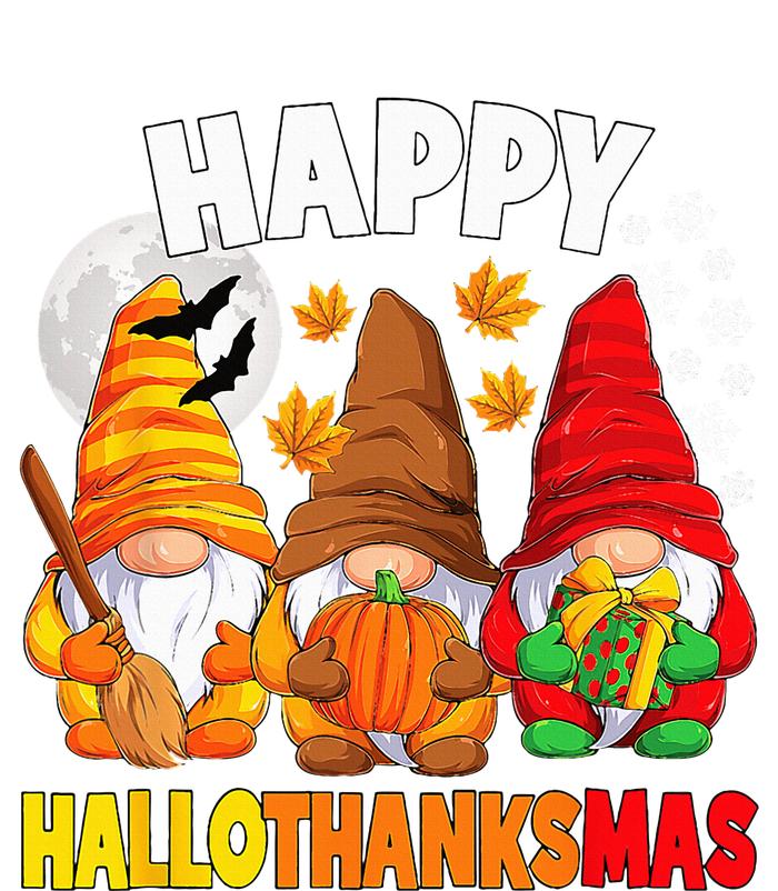 Happy HalloThanksMas Halloween Thanksgiving Christmas Gnomes T-Shirt