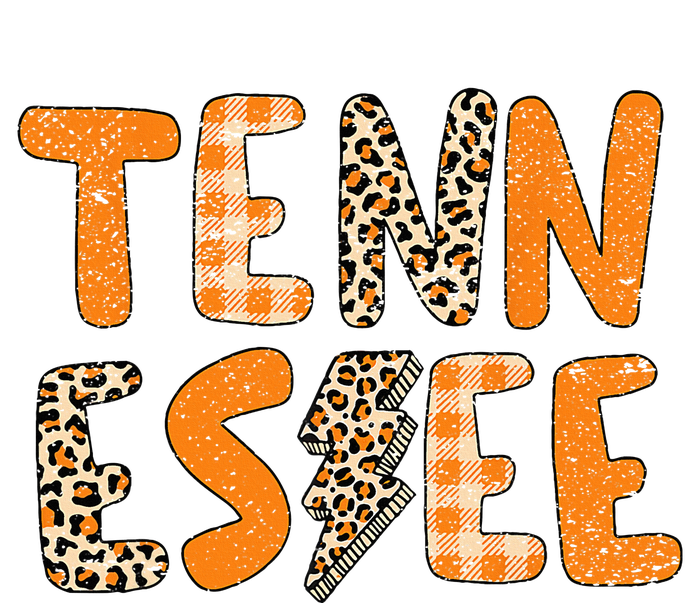 Tennessee State Flag Orange Plaid Leopard TN Bumper Sticker