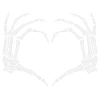 Skeleton Hands Heart Sign Retro Halloween Costume Bumper Sticker