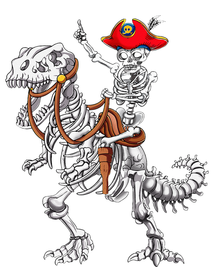 Skeleton Pirate Riding Skeleton Dinosaur Halloween Costume Valucap Bio-Washed Visor