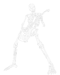 Skeleton Playing Electric Guitar Solo Halloween Rock Music T-Shirt