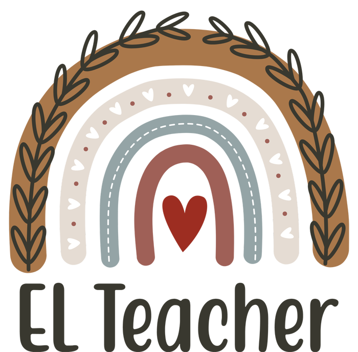 El Teacher Rainbow Heart Hoodie