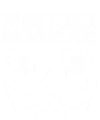 In October We Wear Pink Pumpkin Face Breast Cancer Halloween Gift Kids Hoodie