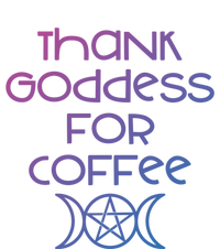 Thank Goddess For Coffee Addicts Wiccan Pagan Cheeky Witch Gift V-Neck T-Shirt