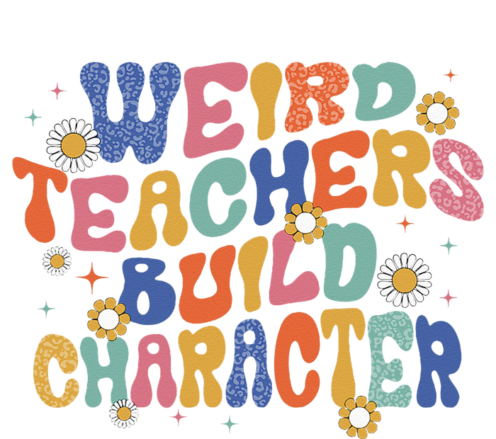 Groovy Teacher Weird Teacher Build Character Back To School Youth Performance Sprint T-Shirt