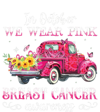 In October We Wear Pink Ribbon Leopard Truck Breast Cancer 25L Jumbo Tote