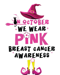 In October We Wear Pink Witch With Hat Breast Cancer Garment-Dyed Sweatshirt