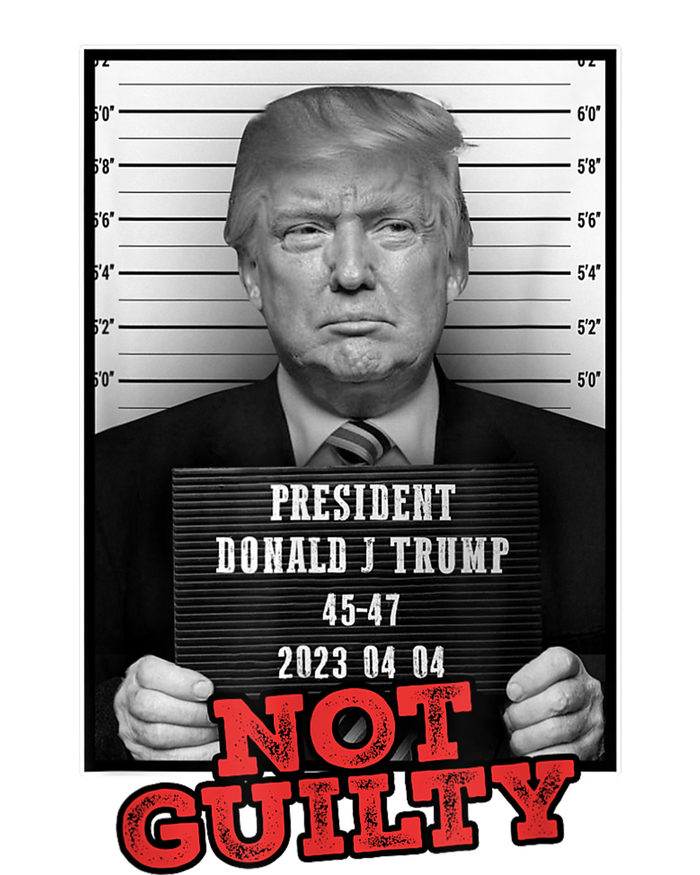 Funny Donald Trump Not Guilty Mug Shot Free Trump 2024 Baby Bodysuit