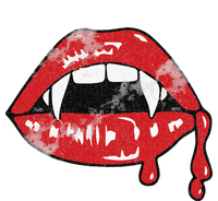 Vampire Lips Lazy Halloween Costume Blood Fangs Ladies Essential Flowy Tank