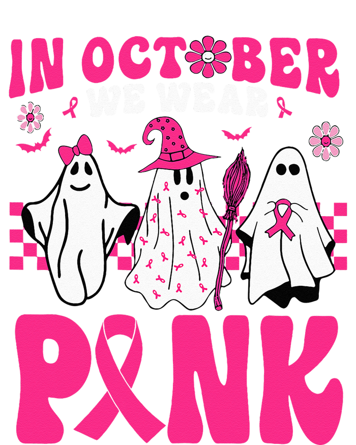 Groovy In October We Wear Pink Ghost Halloween Breast Cancer PosiCharge Competitor Tank