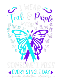 I Wear Teal And Purple Suicide Awareness Butterfly Support Toddler T-Shirt