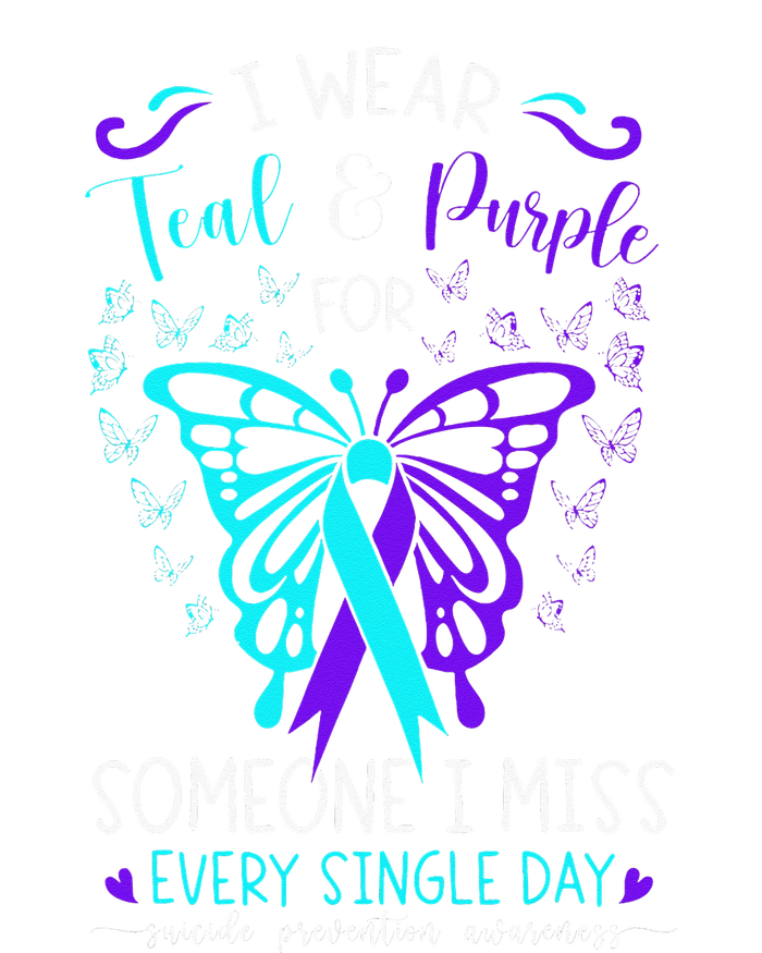 I Wear Teal And Purple Suicide Awareness Butterfly Support Toddler T-Shirt