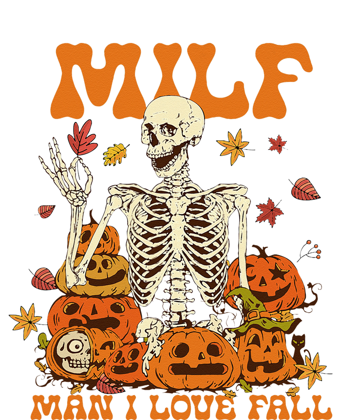 MILF Man I Love Fall Halloween Skeleton And Pumpkins Spooky T-Shirt