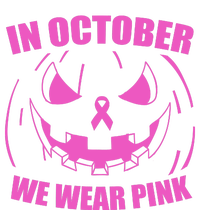 In October We Wear Pink Breast Cancer Halloween Womens CVC Long Sleeve Shirt