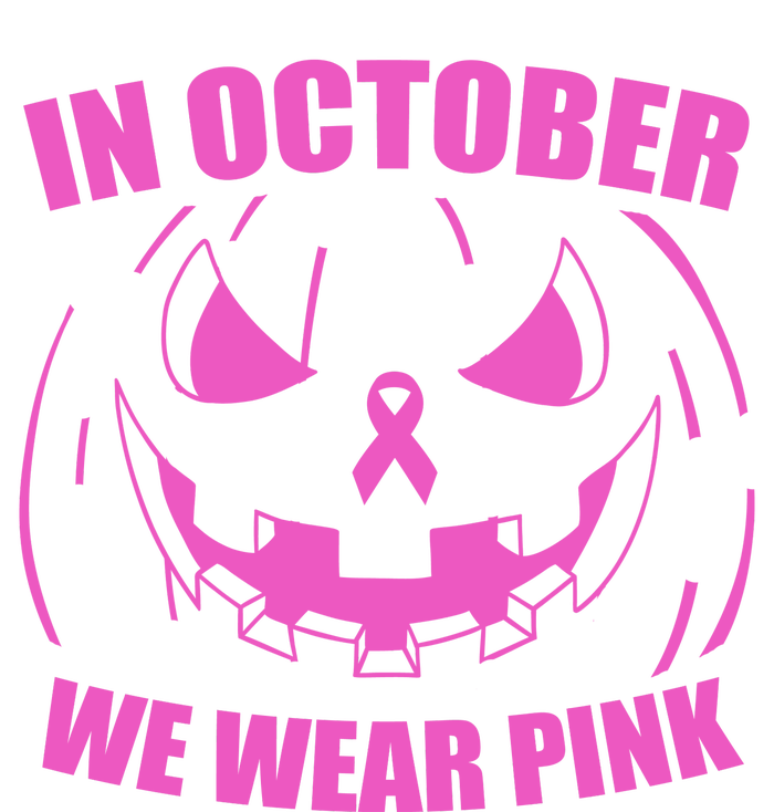 In October We Wear Pink Breast Cancer Halloween Womens CVC Long Sleeve Shirt