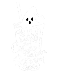 Funny Halloween Iced Coffee With Extra Scream Cute Ghost Spooky Gift V-Neck T-Shirt