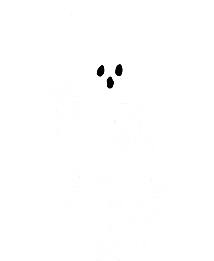 Funny Halloween Iced Coffee With Extra Scream Cute Ghost Spooky Gift V-Neck T-Shirt