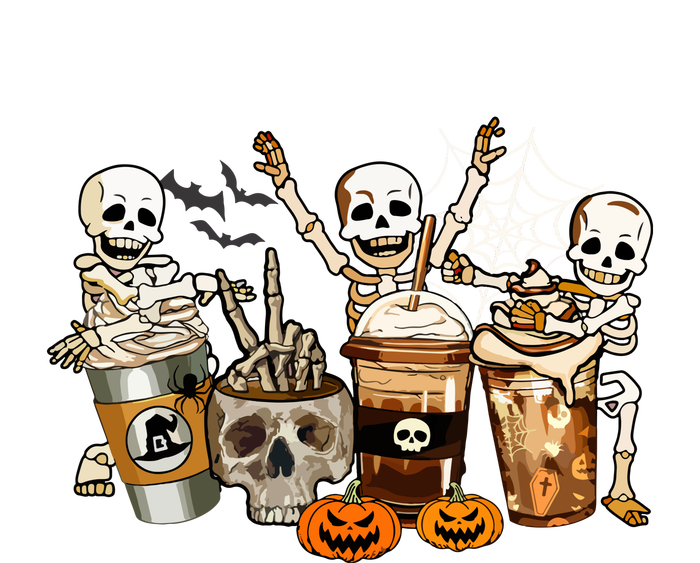 Funny Skeleton Horror Coffee Halloween Costumes Gift T-Shirt