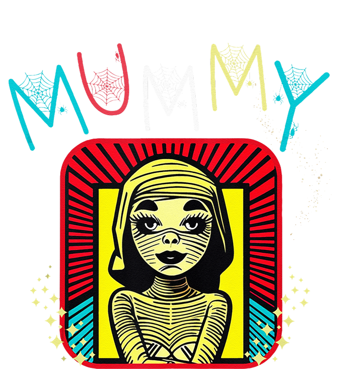 Mummy Deady Matching Mom Dad Halloween Pop Art Style Women's V-Neck T-Shirt