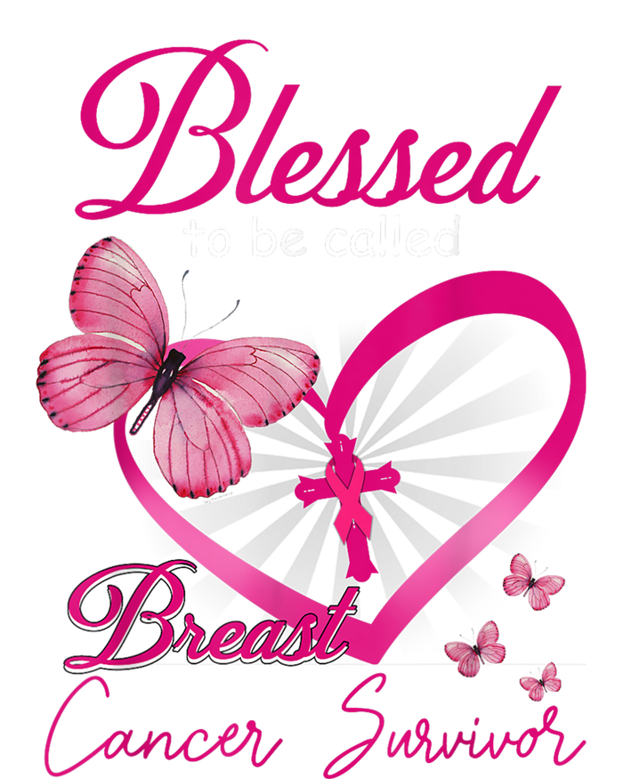 Blessed To Be Called Breast Cancer Survivor Pink Butterfly T-Shirt