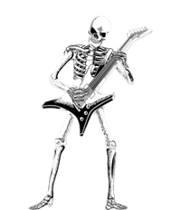 Funny Halloween Skeleton Guitarist Rock And Roll Band Guitar Gift Bumper Sticker