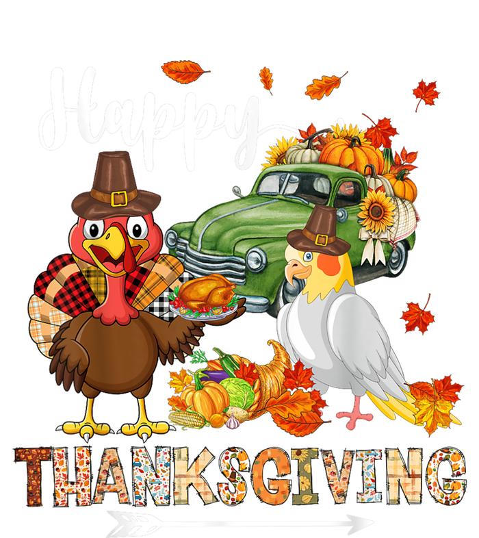 Happy Thanksgiving Cockatiel Turkey Pickup Truck Pumpkins Kids Hoodie