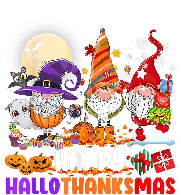 Happy Hallothanksmas Gnomes Halloween Thanksgiving Christmas T-Shirt