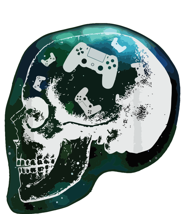 Mind Controller Skull Gaming Gamer Ceramic Oval Ornament