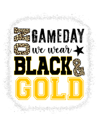 On Game Day Football We Wear Gold And Black Leopard Print Womens California Wash Sweatshirt