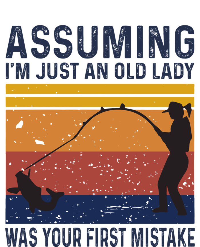 Assuming Im Just An Old Lady Was Your First Mistake Fishing Gift Coaster