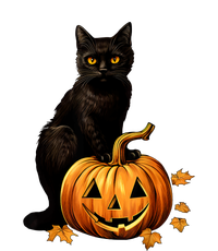 Retro Black Cat Halloween Pumpkin Costume For Thankgiving Gift Tall Hoodie