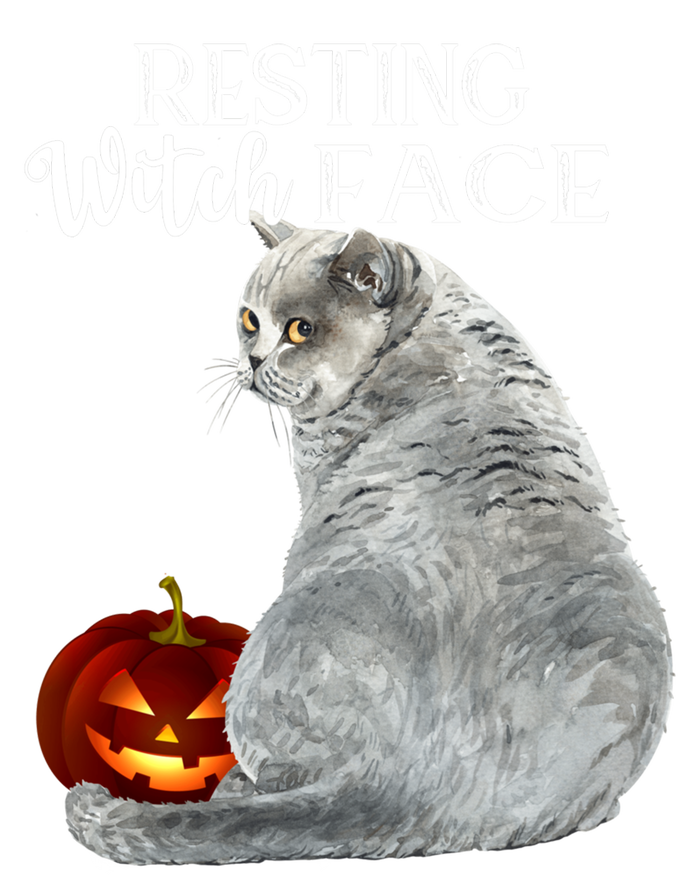 Funny Black Cat Resting Witch Face Halloween Costume Cool Gift T-Shirt