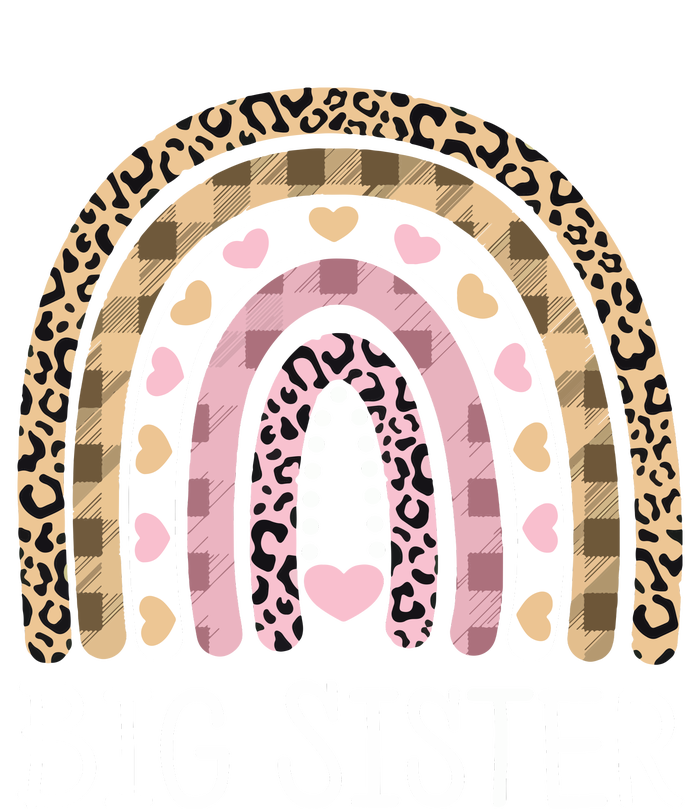 Big Sister Outfit Girls Rainbow Leopard Big Sis Announcement Softstyle Adult Sport Polo