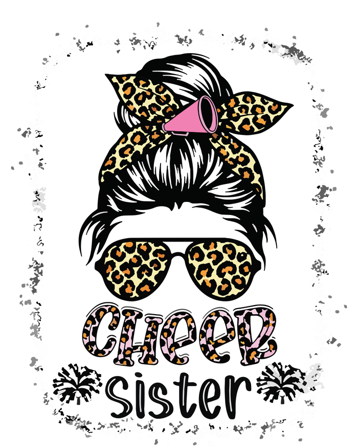 Cheer Sister Leopard Messy Bun Cheerleader Bleached Tie Dye Hoodie