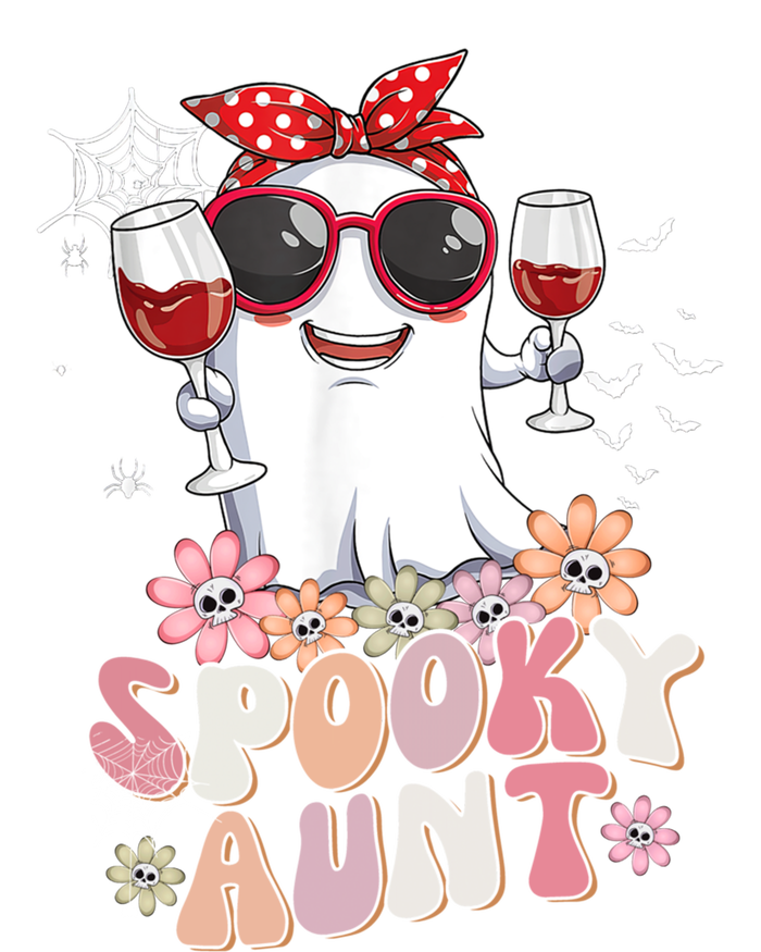 Groovy One Spooky Aunt Retro Ghost Witch Mom Halloween Gift T-Shirt