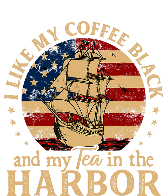 I Like My Coffee Black And My Tea In The Harbor Us History Striped Beanie with Solid Band