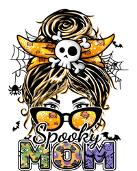 Groovy Spooky Mom Messy Bun Witch Mom Halloween Cool Gift T-Shirt