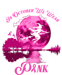 In October We Wear Pink Breast Cancer Moon Witch Halloween Gift Toddler Long Sleeve Shirt