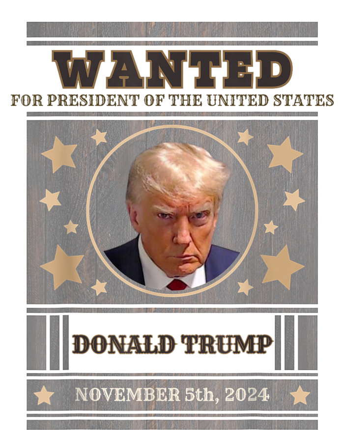 Trump 2024 Wanted For President Of The United States Cropped Pullover Crew