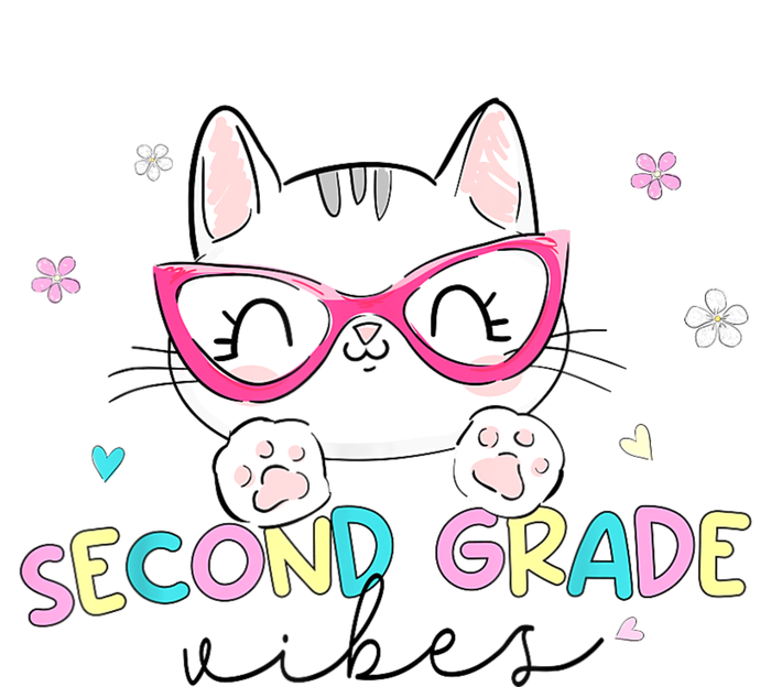 Second 2nd Grade Vibes Back To School Cute Cat For Girls Tie-Dye T-Shirt