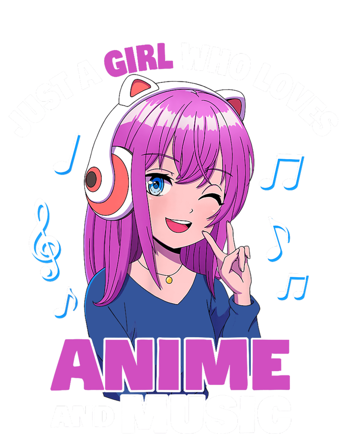 Anime Girl Just A Girl Who Loves Anime And Music Sustainable Beanie