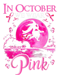 In October We Wear Pink Ribbon Witch Breast Cancer Halloween Sustainable Beanie