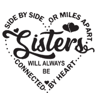 Side By Side Or Miles Apart Sisters Connected By Heart Gift Kids Hoodie