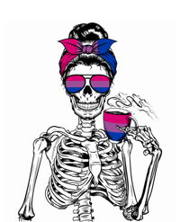 Messy Bun Skeleton Coffee Cup Bisexuality Flag Bisexual Lgbt Gift Toddler Long Sleeve Shirt