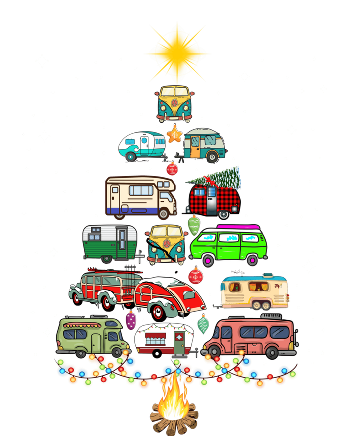 Christmas Tree Camper Vehicles Camping RVing Trailers Tall Sweatshirt