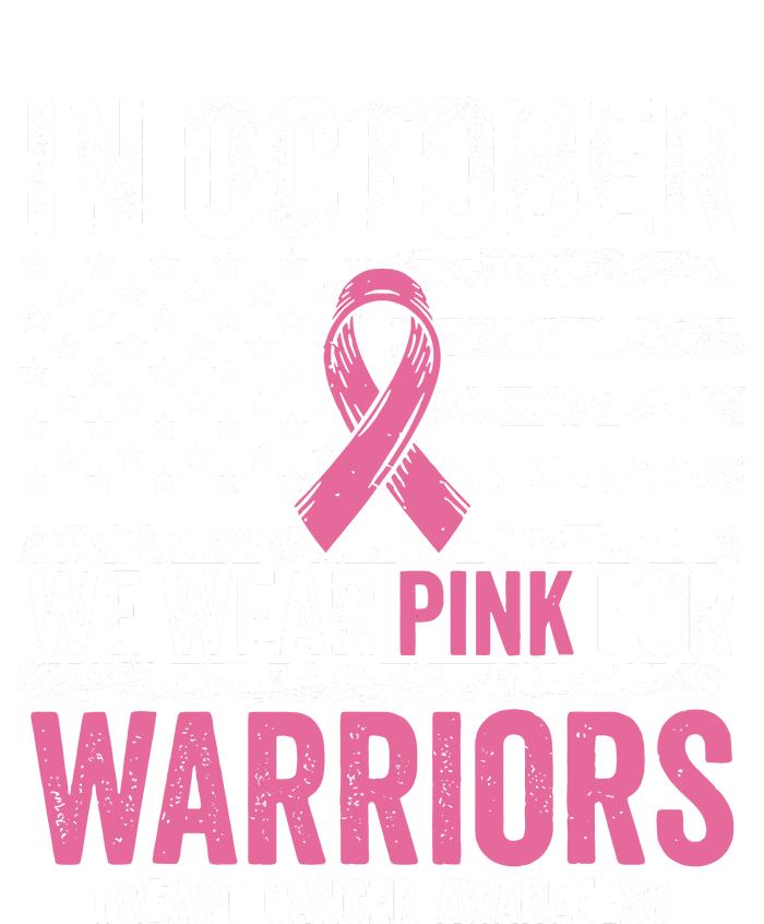 In October We Wear Pink For Warrior Breast Cancer Awareness Kids Long Sleeve Shirt