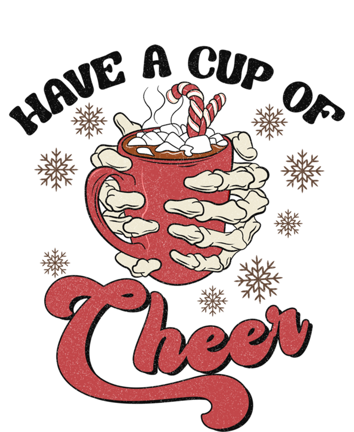 Retro Groovy Have A Cup Of Cheer Christmas Skeleton Coffee Great Gift Insulated Varsity Jacket