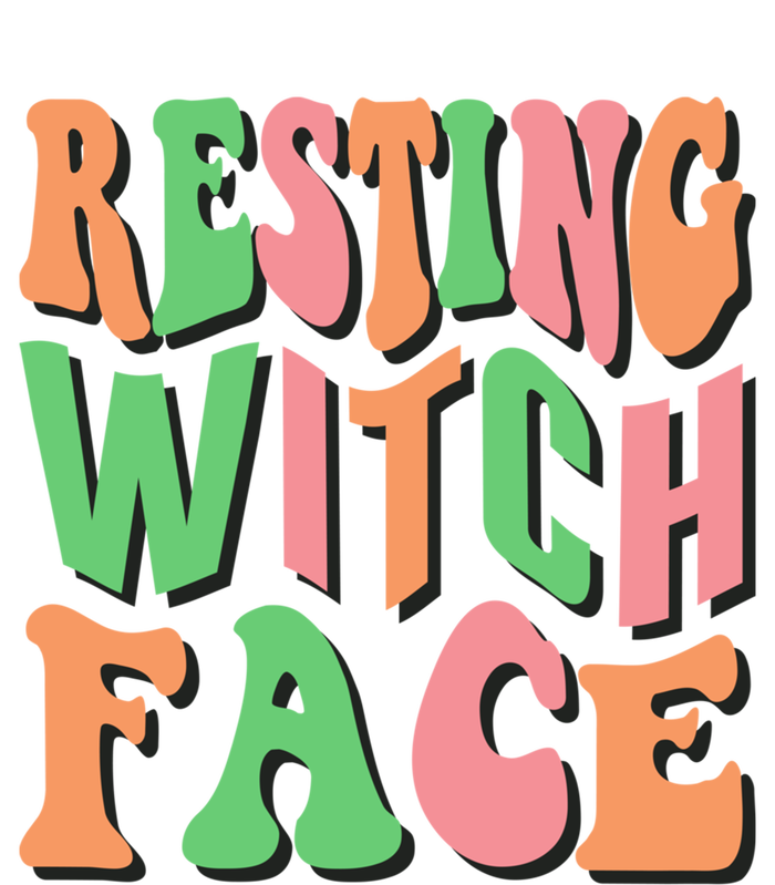 Retro Halloween Resting Witch Face Gift Striped Beanie with Solid Band