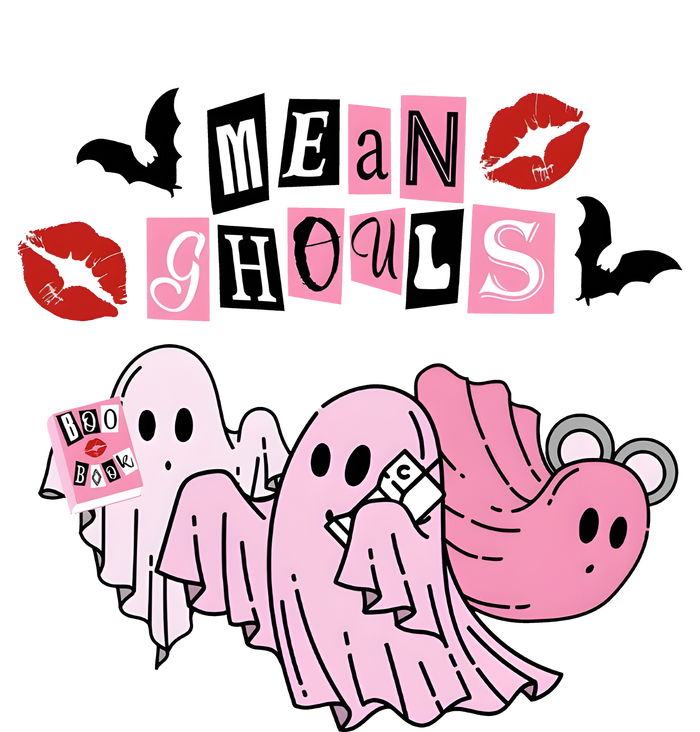 Mean Ghouls Halloween Ghost Cute Pink Funny Button